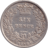 1838 SIXPENCE ( GF ) - SIXPENCE - Cambridgeshire Coins