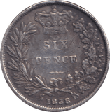 1838 SIXPENCE ( GVF ) - SIXPENCE - Cambridgeshire Coins