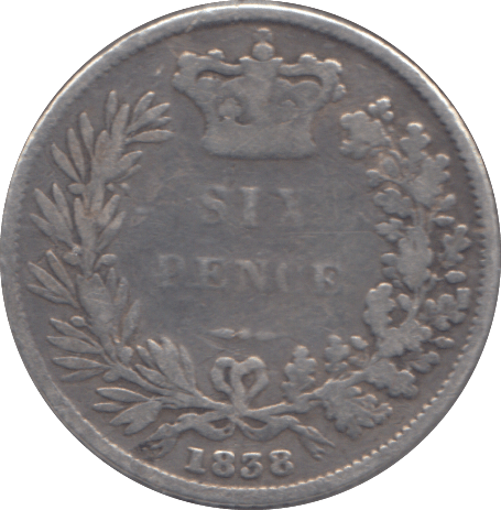 1838 SIXPENCE ( NF ) - SIXPENCE - Cambridgeshire Coins