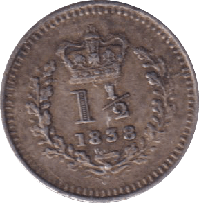 1838 THREE HALF PENCE (EF) - THREE HALF PENCE - Cambridgeshire Coins