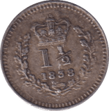 1838 THREE HALF PENCE (EF) - THREE HALF PENCE - Cambridgeshire Coins