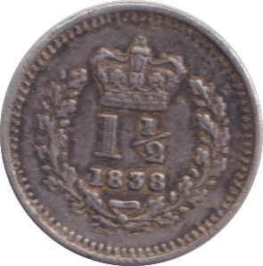 1838 THREE HALF PENCE ( VF ) - THREE HALF PENCE - Cambridgeshire Coins