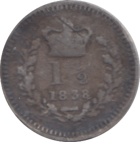1838 THREE HALFPENCE ( FINE ) - THREE HALF PENCE - Cambridgeshire Coins