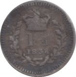 1838 THREE HALFPENCE ( FINE ) - THREE HALF PENCE - Cambridgeshire Coins