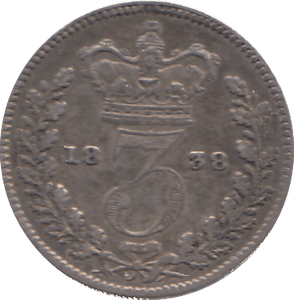 1838 THREEPENCE ( VF ) - THREEPENCE - Cambridgeshire Coins