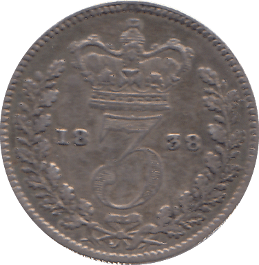 1838 THREEPENCE ( VF ) - THREEPENCE - Cambridgeshire Coins