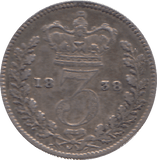 1838 THREEPENCE ( VF ) - THREEPENCE - Cambridgeshire Coins