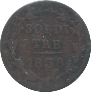1838 TICINO 3 SOLDI - WORLD COINS - Cambridgeshire Coins