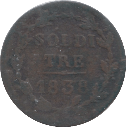 1838 TICINO 3 SOLDI - WORLD COINS - Cambridgeshire Coins