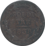 1838 TICINO 3 SOLDI - WORLD COINS - Cambridgeshire Coins