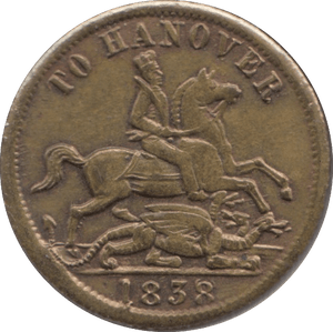 1838 TO HANOVER TOKEN - OTHER TOKENS - Cambridgeshire Coins