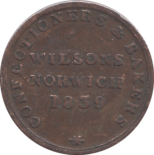 1839 FARTHING NORWICH TOKEN - WORLD COINS - Cambridgeshire Coins