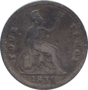 1839 FOURPENCE ( FINE ) - FOURPENCE - Cambridgeshire Coins