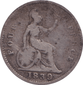 1839 FOURPENCE ( FINE ) - FOURPENCE - Cambridgeshire Coins