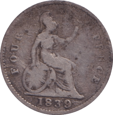 1839 FOURPENCE ( FINE ) - FOURPENCE - Cambridgeshire Coins