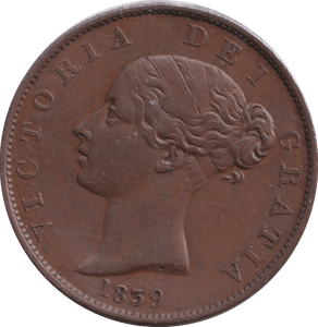 1839 HALFPENNY ISLE OF MAN - WORLD COINS - Cambridgeshire Coins
