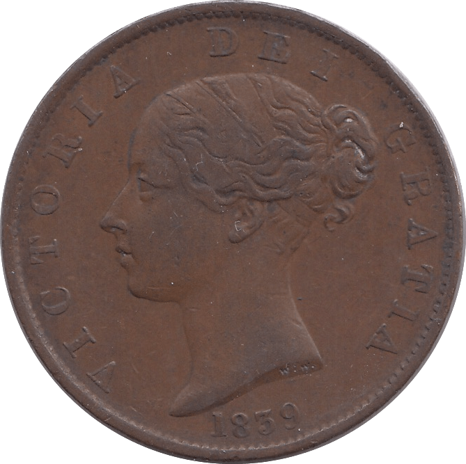 1839 HALFPENNY ISLE OF MAN - WORLD COINS - Cambridgeshire Coins