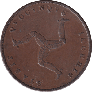 1839 PENNY ISLE OF MAN - WORLD COINS - Cambridgeshire Coins