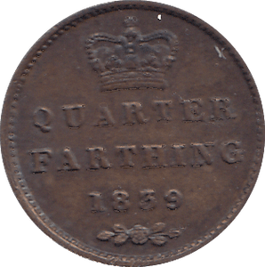 1839 QUARTER FARTHING ( AUNC ) - QUARTER FARTHING - Cambridgeshire Coins