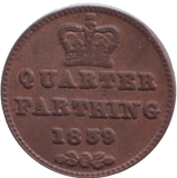1839 QUARTER FARTHING ( EF ) - QUARTER FARTHING - Cambridgeshire Coins