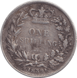 1839 SHILLING ( NF ) - SHILLING - Cambridgeshire Coins