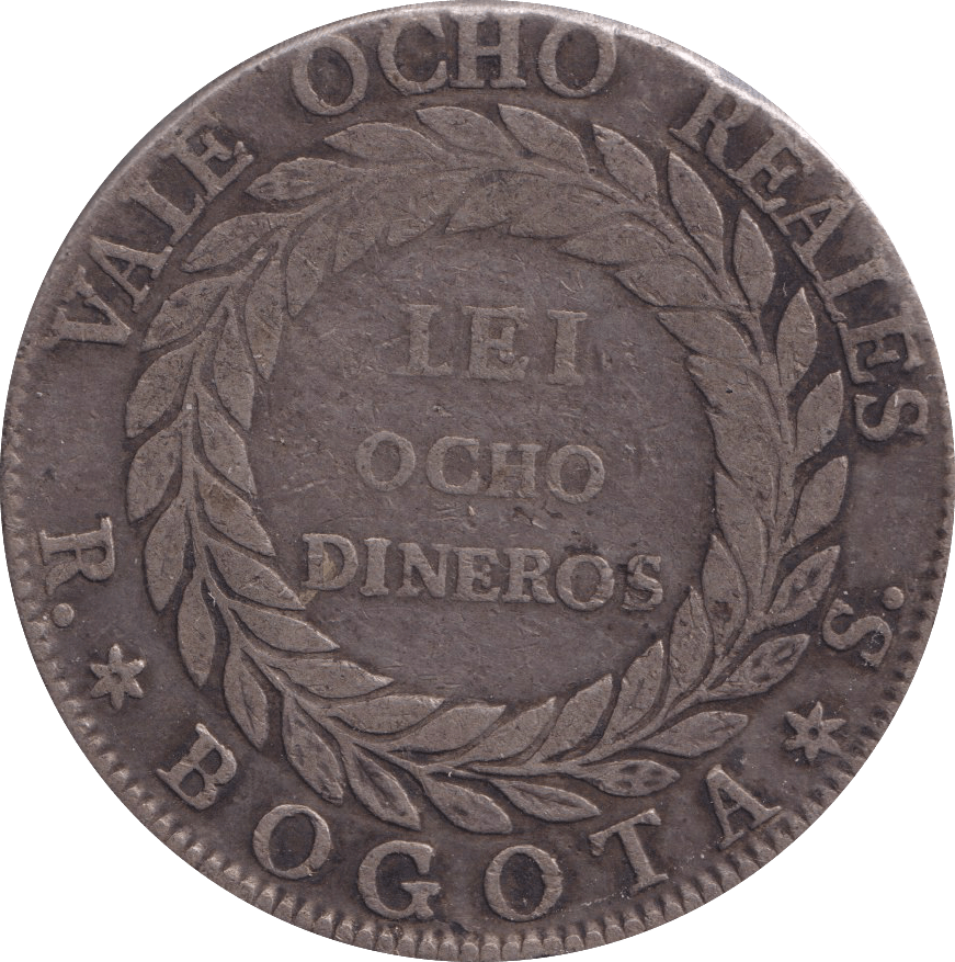 1839 SILVER 8 REALES NUEVA GRANADA COLOMBIA - SILVER WORLD COINS - Cambridgeshire Coins