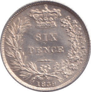 1839 SIXPENCE ( EF ) - SIXPENCE - Cambridgeshire Coins