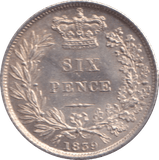1839 SIXPENCE ( EF ) - SIXPENCE - Cambridgeshire Coins