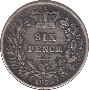 1839 SIXPENCE ( FINE ) - SIXPENCE - Cambridgeshire Coins