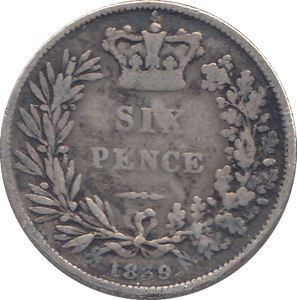 1839 SIXPENCE ( FINE ) - SIXPENCE - Cambridgeshire Coins