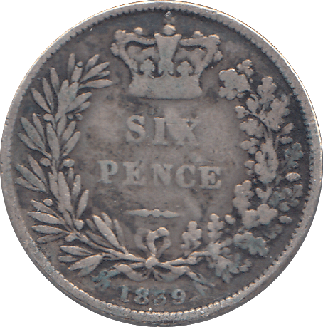 1839 SIXPENCE ( FINE ) - SIXPENCE - Cambridgeshire Coins