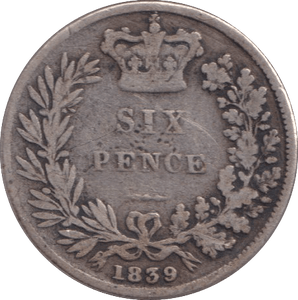 1839 SIXPENCE ( NF ) - SIXPENCE - Cambridgeshire Coins