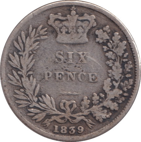 1839 SIXPENCE ( NF ) - SIXPENCE - Cambridgeshire Coins