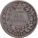 1839 SIXPENCE ( NF ) - SIXPENCE - Cambridgeshire Coins