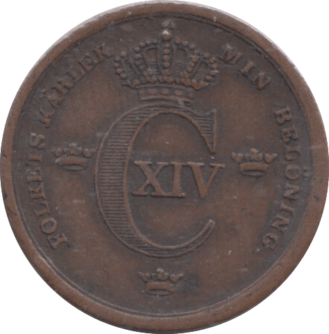 1839 SWEDEN 1/3 SKILLING - WORLD COINS - Cambridgeshire Coins