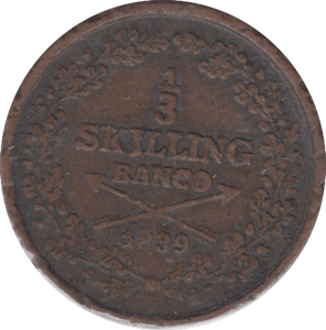 1839 SWEDEN 1/3 SKILLING - WORLD COINS - Cambridgeshire Coins