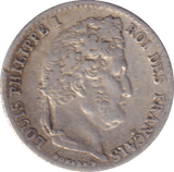 1840 1/4 FRANC FRANCE - SILVER WORLD COINS - Cambridgeshire Coins