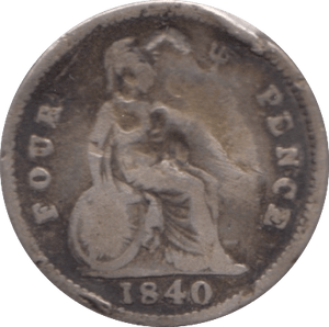 1840 FOURPENCE ( FAIR ) - Fourpence - Cambridgeshire Coins