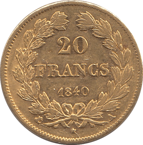 1840 GOLD 20 FRANCS FRANCE - GOLD WORLD COINS - Cambridgeshire Coins