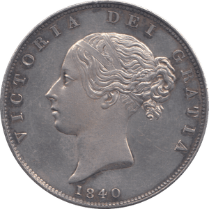 1840 HALFCROWN ( AUNC ) CLEANED - HALFCROWN - Cambridgeshire Coins