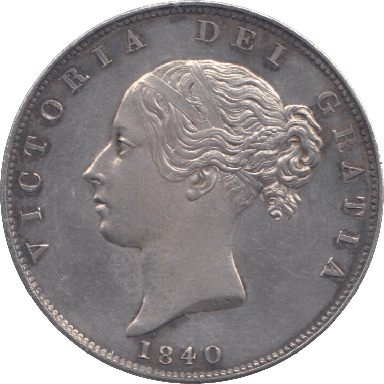 1840 HALFCROWN ( AUNC ) CLEANED - HALFCROWN - Cambridgeshire Coins