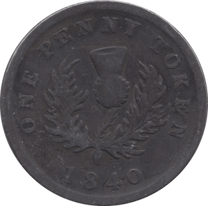 1840 NOVA SCOTIA ONE PENNY TOKEN - WORLD COINS - Cambridgeshire Coins