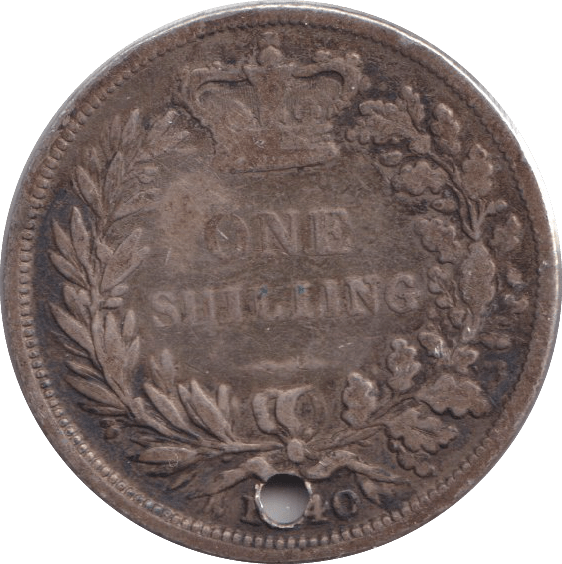1840 SHILLING ( FAIR ) HOLED - SHILLING - Cambridgeshire Coins