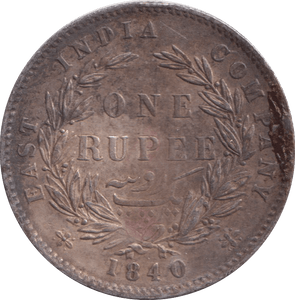 1840 SILVER 1 RUPEE INDIA - SILVER WORLD COINS - Cambridgeshire Coins