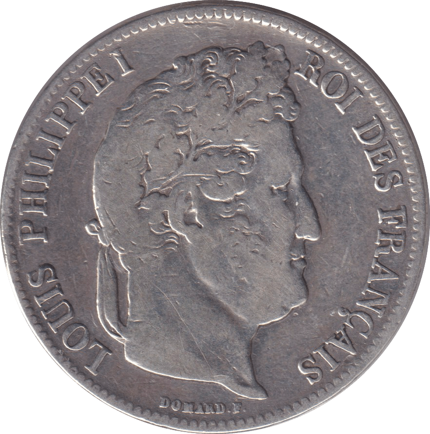 1840 SILVER 5 FRANC CLEANED FRANCE - SILVER WORLD COINS - Cambridgeshire Coins