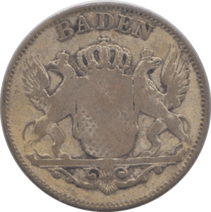 1840 SILVER 6 KREUZER GERMANY - SILVER WORLD COINS - Cambridgeshire Coins
