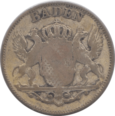 1840 SILVER 6 KREUZER GERMANY - SILVER WORLD COINS - Cambridgeshire Coins