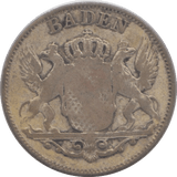 1840 SILVER 6 KREUZER GERMANY - SILVER WORLD COINS - Cambridgeshire Coins