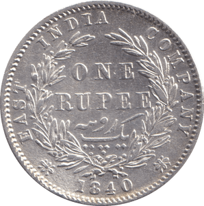 1840 SILVER EAST INDIA RUPEE - SILVER WORLD COINS - Cambridgeshire Coins