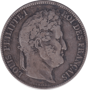 1840 SILVER FIVE FRANCS FRANCE - SILVER WORLD COINS - Cambridgeshire Coins